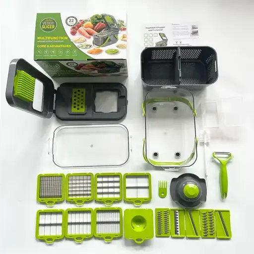 Багатофункціональна овочерізка 22 в 1 з друшляком, кошиком та контейнером - фото 4