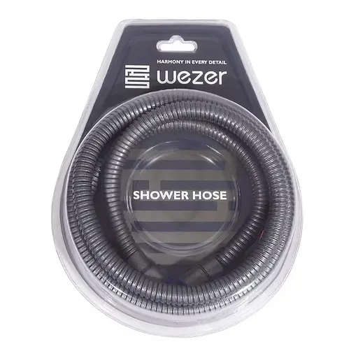 Душовий шланг 180 см збройова сталь Wezer WKR-008-180GG, Графитовый хром - фото 2