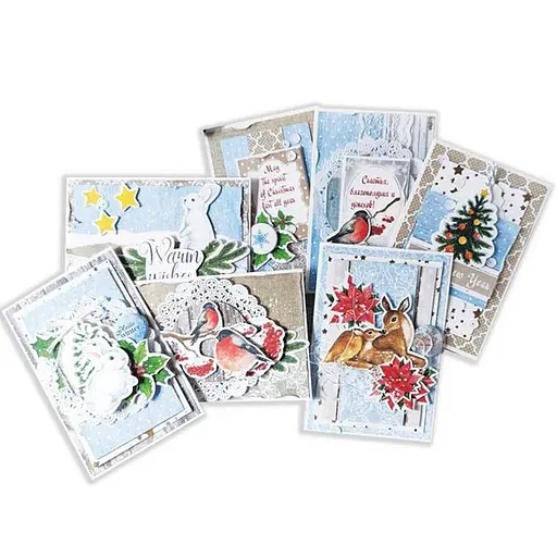 Набор для создания открыток Новогодние пожелания FDGCK-001 в ассортименте