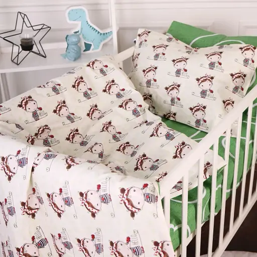 Комплект постельного белья MirSon Бязь 20-0031 Ladybug 160x220 см зелено-бежевый (2200010268096) - фото 3