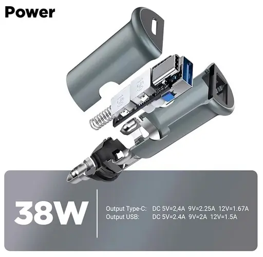 Автомобильное зарядное устройство для ArmorStandart 20 W Type-C+USB (ARM65439) серый - фото 5