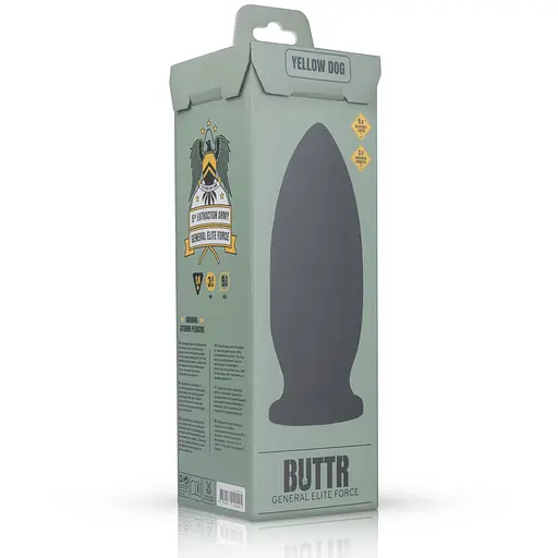 Анальна пробка Buttr General Elite Force Yellow Dog 25 см (чорний) - фото 6