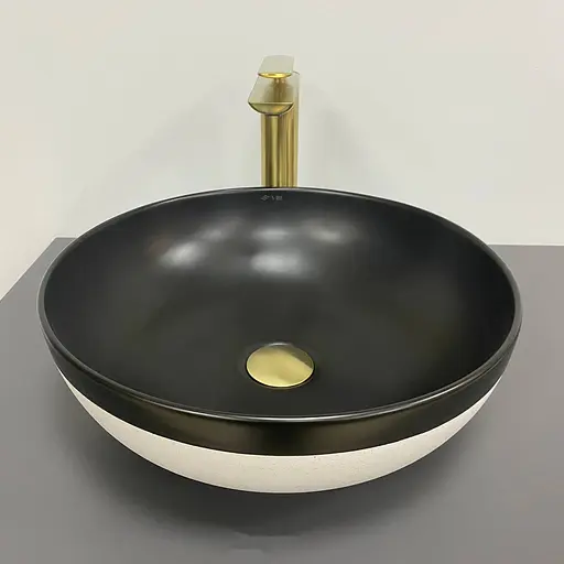 Умивальник VBI Ormela чорно-білий матовий накладний VBI-016900, Чорний матовий - фото 2