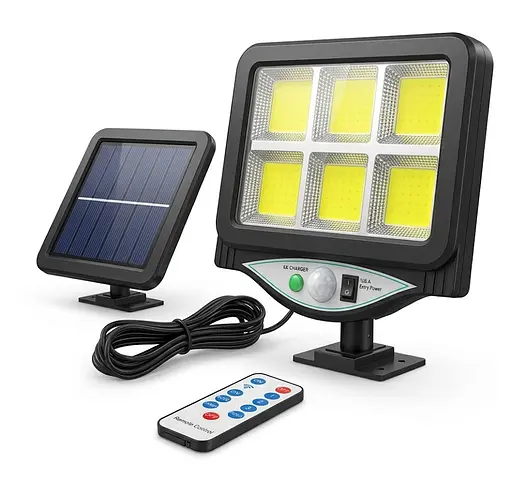 Вуличний ліхтар на сонячній батареї з пультом — BK-128-4COB - фото 1