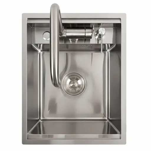 Кухонна мийка CM 40x50 прихована нержавійка Platinum Handmade, Нержавіюча сталь - фото 6