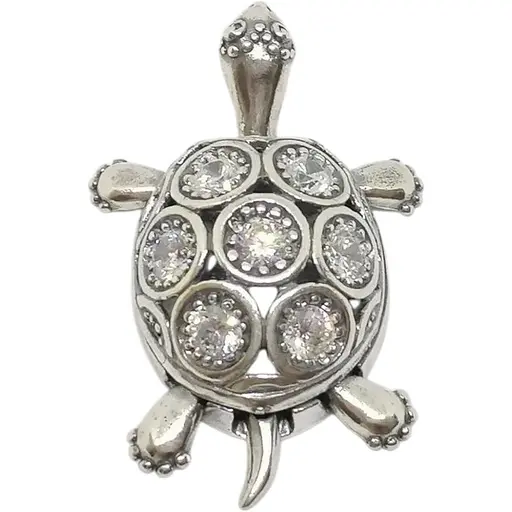 Срібна підвіска Premium Тортіла. 3105 Білий