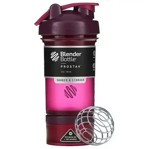 Шейкер спортивный BlenderBottle ProStak 22oz/650 мл с 2-мя контейнерами Plum (PS 22oz Plum) - фото 1