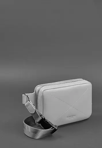 Шкіряна жіноча поясна сумка Dropbag Mini сіра - фото 3