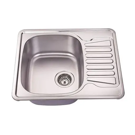 Мийка кухонна Kraft 5848 E Satin з сушаркою 580х480х180x0,8 мм Нержавіюча сталь 30412 - фото 1