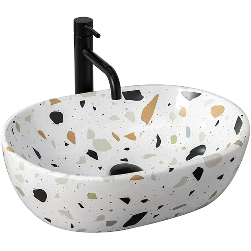 Умивальник Rea Amelia terazzo накладний REA-U6593, Цветной - фото 1