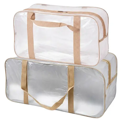 Набор матовых сумок в роддом: размер М 40х25х20 см + размер L 50х25х30 см (бежевые) - фото 1