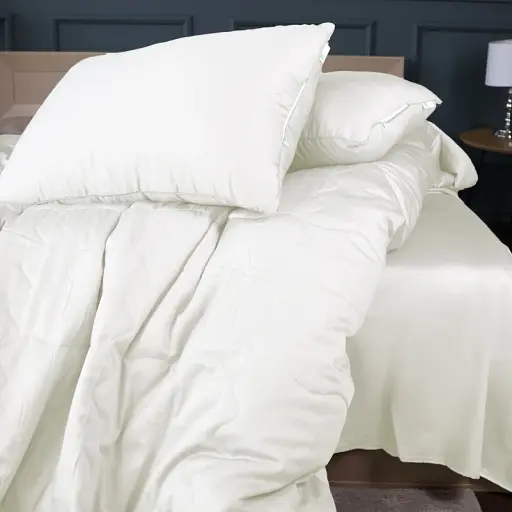 Літній постільний комплект MirSon Line Satin Premium Moko White Ecosilk Односпальний (2200010975147) - фото 3