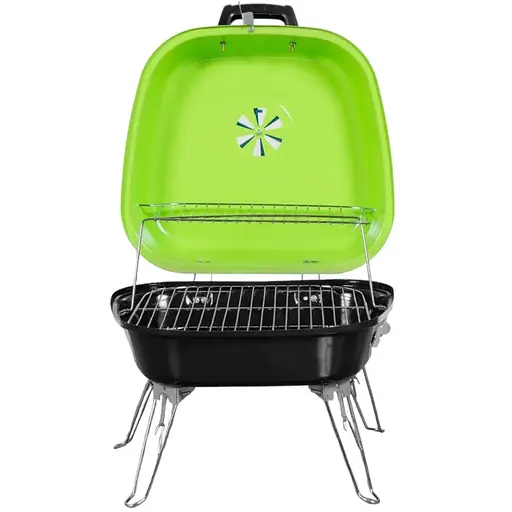 Гриль вугільний Time Eco ТЕ-22024 портативний чорно-зелений - фото 2