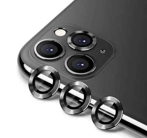 Защитное стекло на камеру DK для Apple iPhone 11 Pro Lens Metal Ring Eagle Eye 015724 black 2 шт. - фото 3