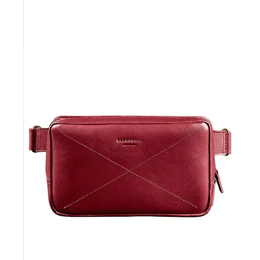 Шкіряна поясна сумка Dropbag Maxi бордова Krast - фото 8
