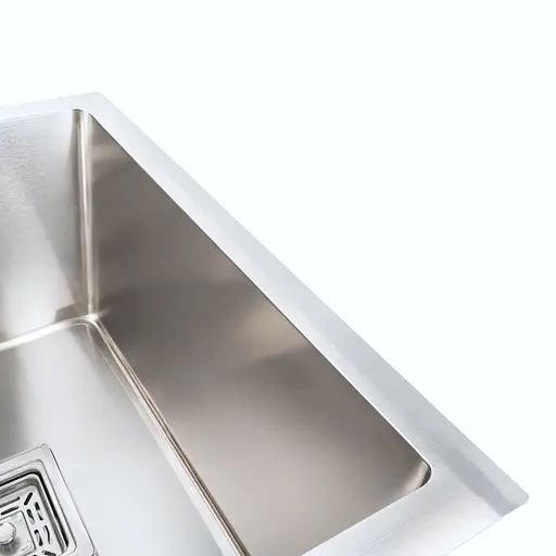 Кухонная мойка на две чаши Platinum Handmade HSB 75x45 нержавейка (квадратный сифон 3.0/1.0 мм, монтаж под столешницу), Нержавеющая сталь - фото 4