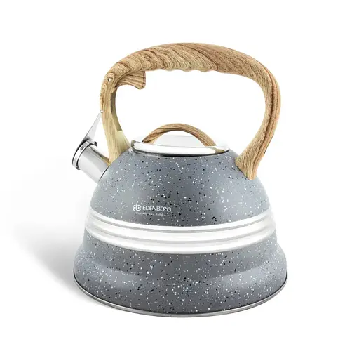 Якісний металевий чайник із свистком Edenberg EB-8808 із нержавіючої сталі для газової плити сірий - фото 3