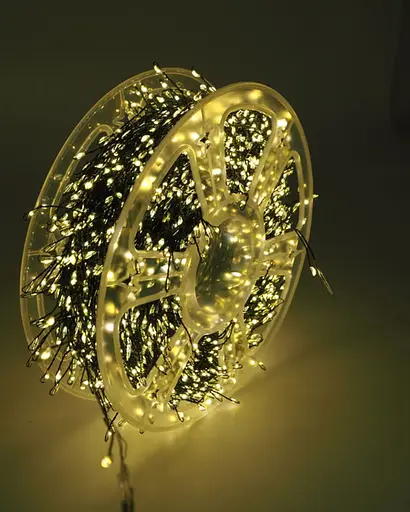 Гирлянда Роса мишура на зеленом проводе 20 метров 600 LED Тепло белый - фото 3