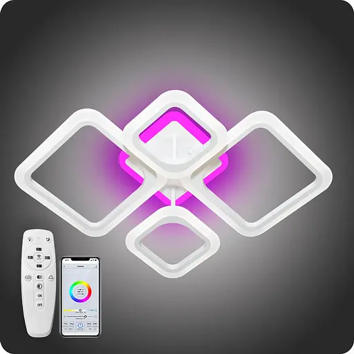 Люстра світлодіодна 517 Dlight 3color з пультом 80Вт Білий (02070) - фото 1