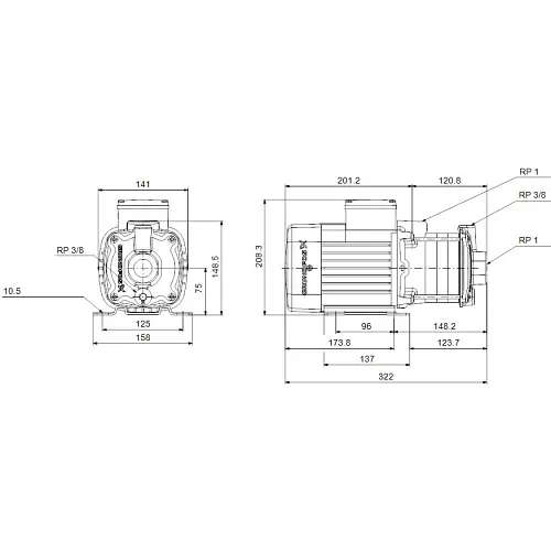 Поверхневий насос Grundfos CM3-4 A-R-A-E-AQQE C-A-A-N (97516565) - фото 2