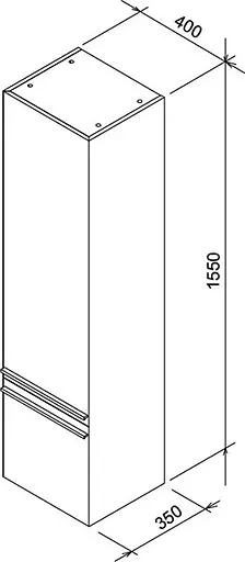 Пенал підвісний Ravak SB 400 R Clear черешня X000000764 - фото 2