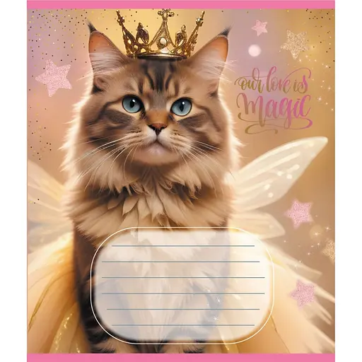 Зошит учнівський "Кішка фея" Leader 024-560046L-5 в лінію, 24 аркуші - фото 1