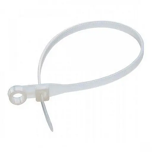 Кабельная стяжка (хомут) 110*3,6 с кольцом натуральная (цена за 100шт) ТМ СПЕКТР LUX - фото 1