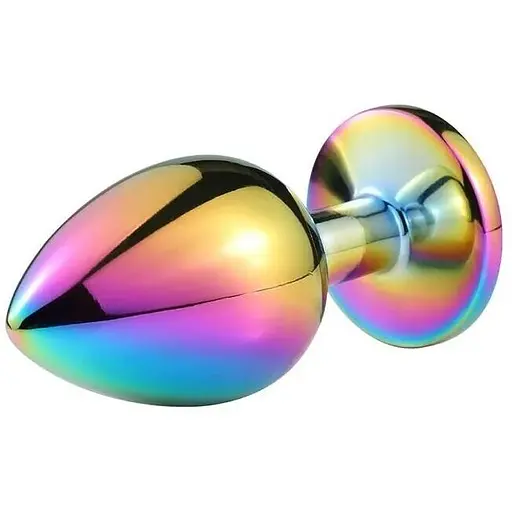 Анальна пробка SKN-MS58 з кристалом хамелеон (розмір M), Радуга