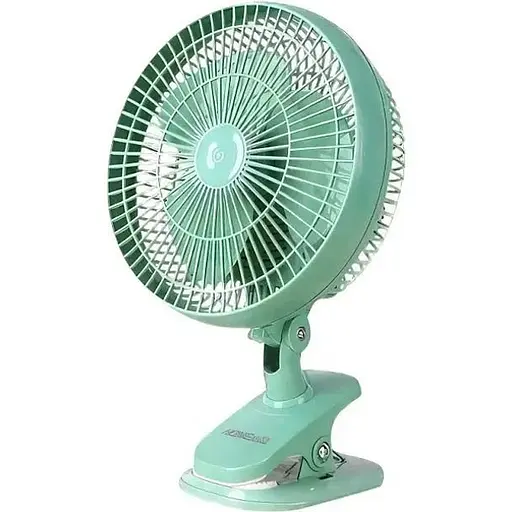 Настольный вентилятор на прищепке 200мм Wimpeх WX-917 Поворотная ветродуйка 50Вт 3 Лопасти Зеленый - фото 1