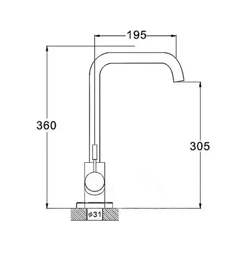 Смеситель для кухни Solone EZA4-E090 однорычажный Нержавеющая сталь 30412 - фото 2