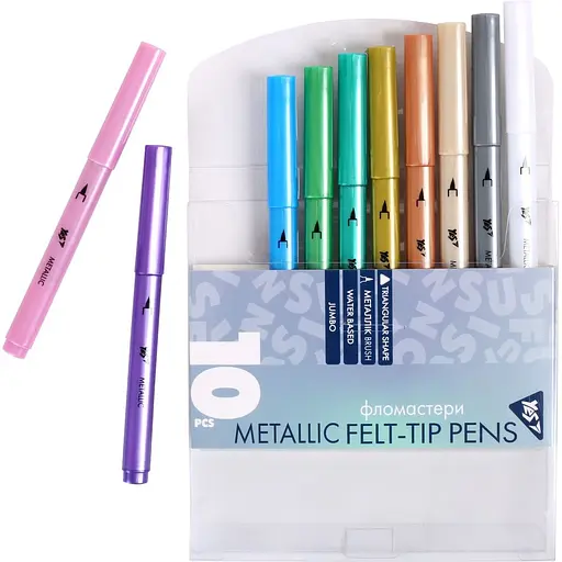 Фломастеры Yes Fusion 10 цветов металлик (650591) - фото 3