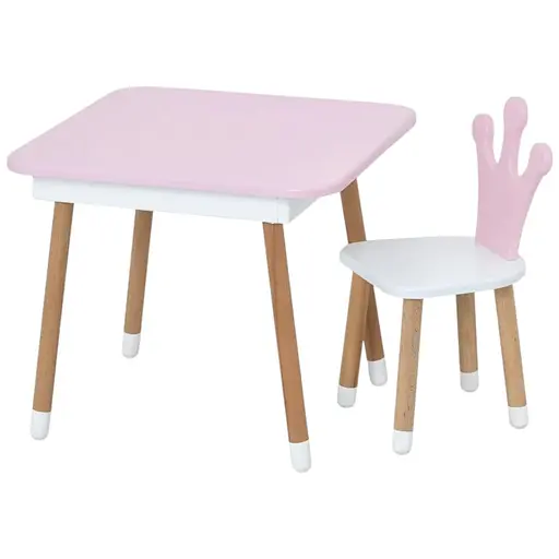 Дитячий столик Bambi Корона 06-025R-BOX для творчості зі стільчиком 60х60 см