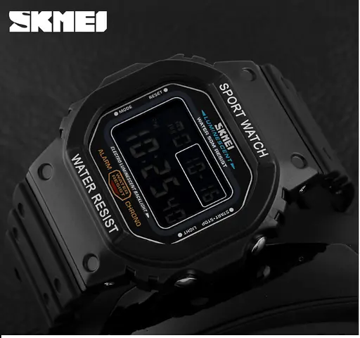 Чоловічий спортивний годинник Skmei 1134 (Чорний з чорним екраном) - фото 5