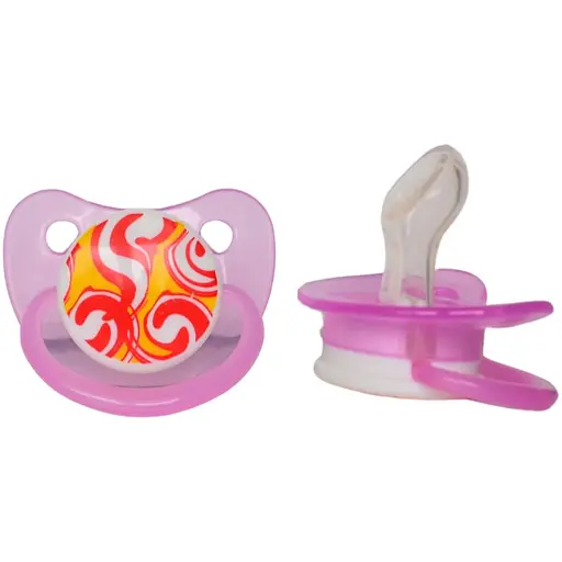 Пустушка силіконова Курносики Я люблю маму ортодонтична 6-12+ міс. рожевий (7016/6+ рож) - фото 1