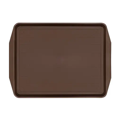 Прямокутний піднос з ручками 48.5 x 35.5 см поліпропілен, Полімет Коричневий 85601 - фото 4
