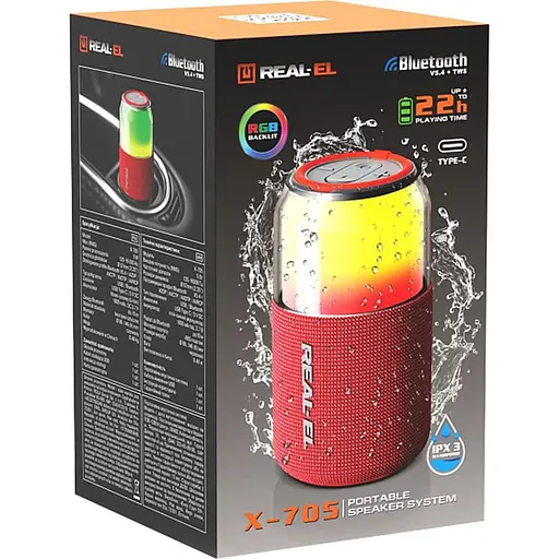 Портативна акустика Real-EL X-705 Red (EL121600025) - фото 8