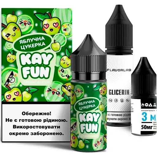 Набір компонентів для самозамісу сольової заправки Flavorlab Kayfun Цукерка яблучна 30 мл, 0-50 мг (18721) - фото 1