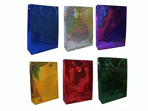 Набір пакетів голографічних, 32x39x9 см, 6 шт. в упаковці, 201 (В асортименті)