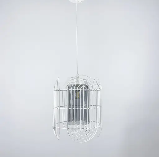 Світильник-лофт у білому каркасі Line.F Колір плафона Янтарний - фото 1