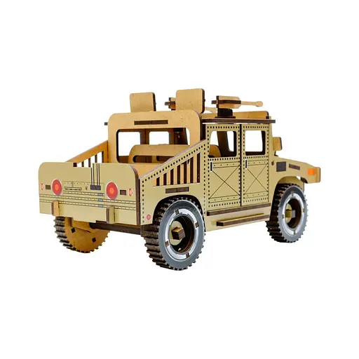Деревянный 3D конструктор Humvee PuzzleOk Puz-00927 100 деталей - фото 4