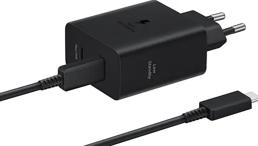 Зарядное устройство для PD Samsung 50 W 2 USB-C+(кабель Type-C -1,8 м) ORIGINAL Черный - фото 1
