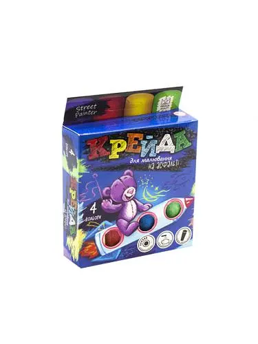 Мелки для рисования на асфальте, 4 цвета (укр) (MEL-01-02U) (Danko Toys) (4823102802664) - фото 1