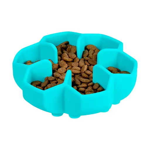 Миска для медленного питания Waudog Silicone 750 мл голубой - фото 6