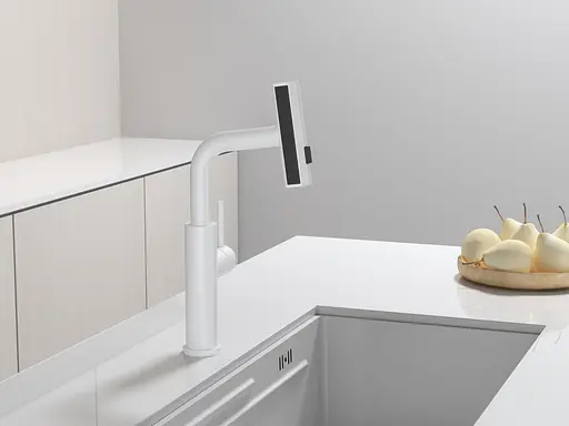 Cмеситель для кухни водопад с выдвижной лейкой белый Nett LW-35 Белый - фото 6