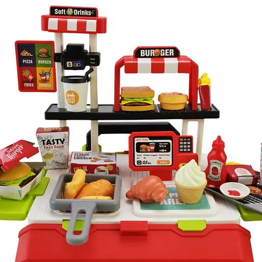 Дитяча іграшкова кухня "Фаст-фуд" Bambi 668-159/160(Red) з аксесуарами - фото 3