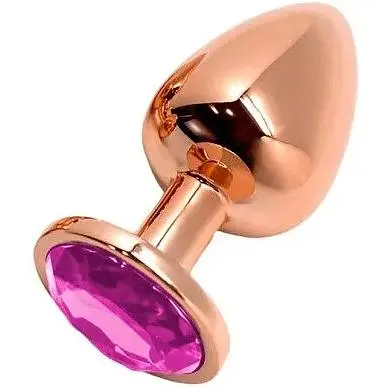 Металлическая анальная пробка Wooomy Tralalo Rose Gold Metal Plug Magenta S