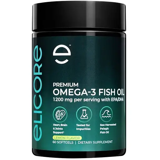 Омега-3 Elicore Labs Premium Omega 3 Fish Oil, 60 гелевых капсул - фото 1