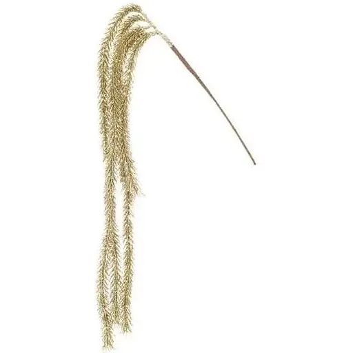 Декоративная искусственная ветка с глитером Золотистый 87 см - фото 1