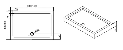 Піддон Dusel D104 120x90x13,5 710490 Білий - фото 2