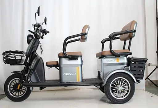 Електроскутер Триколісний 4-місний Crosser TR-4 VAGON (800W, 72V,20Ah) Сірий - фото 15